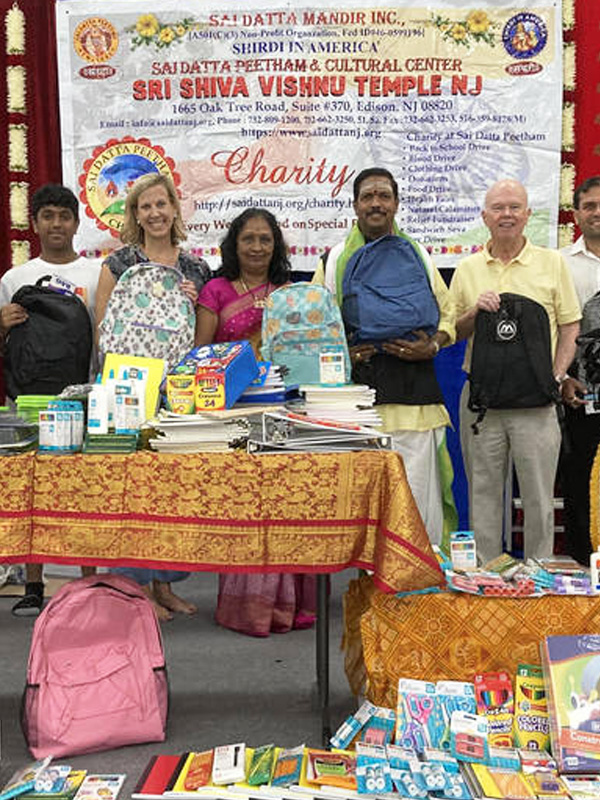 Local Temple Donates School Supplies to Edison, South Plainfield Children in Need